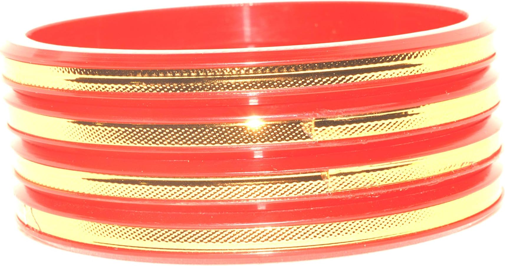 Archi Collection Fancy Party Gold Plain Acrylic Bangles Set