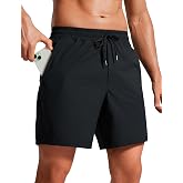 CRZ YOGA Lightweight Workout Shorts 7" | for Hot Day, Sweat-Wicking, Quick Dry, Casual, Zipper Pocket, for Men