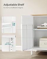 SONGMICS Storage Cabinet Metal Cabinet with Double Doors Rustic Brown Black view 6