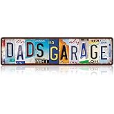 Vintage Dad's Garage Metal Tin Signs Street Signs Home Wall Decor Gift for Father 16 x 4 Inches