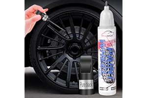 TOCUPOIN Matte Black Rim Touch Up Paint, Efficient Rim Curb Rash Repair Kit, Quick And Easy Car Wheel Touch Up Paint Pen, Color Accurate Seamless Coverage Wheel Scratch, Universal Matte Black Tire Protector