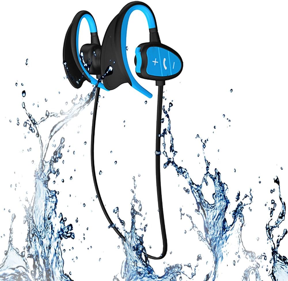 Happy Professional IPX8 High-Level Waterproof Sports Wireless Bluetooth Headsets Bluetooth Earphones Super Fashion Shark BH802 (Blue)