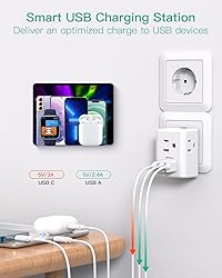 [2-Pack] European Travel Plug Adapter