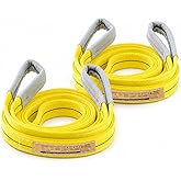 Kivomot Polyester Web Sling Lifting Straps, 2 Pack 6.5 FT x 1 in Eye and Eye Lifting Slings, Flat Rigging and Hoist Straps, WLL 2200 lb Vertical, 1760 lb Choker, 4400 lb Basket