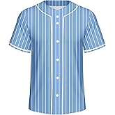 Lalkllo Men Baseball Jersey Solid Shirts Plain Casual Button Down Short Sleeves T-Shirt Sports Uniform S-2XL