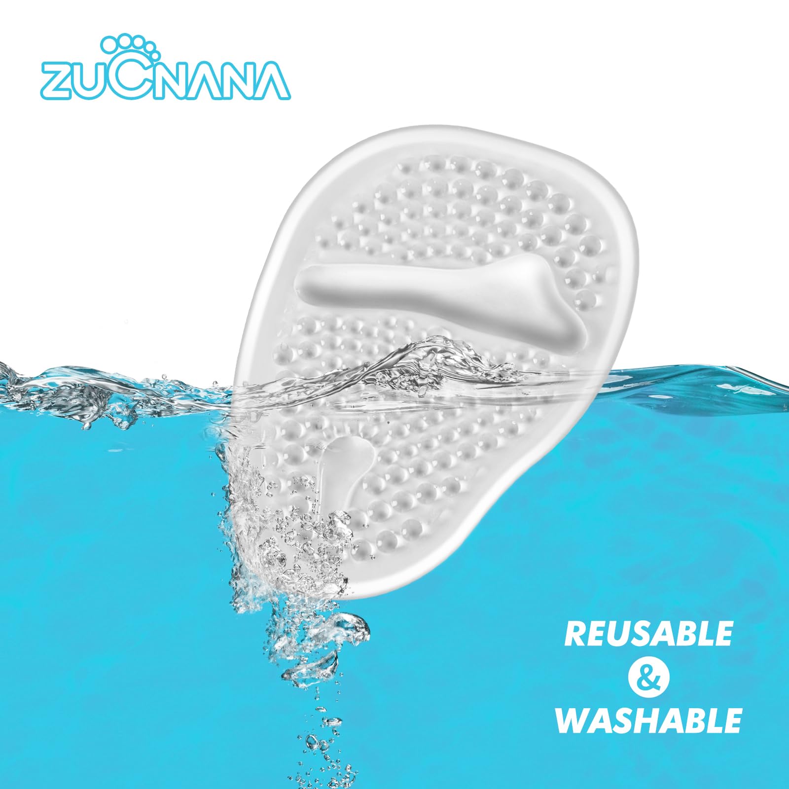 Ball of Foot Cushions (2 Pairs Gel Shoe Inserts), Heel Inserts for Women, Non Slip Heel Pads, Heel Cushions for Women Foot Pain Relief and Comfort, One Size Fits Any (Clear)