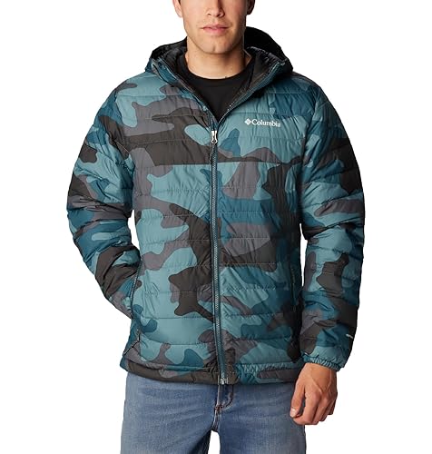 Columbia Men's Powder Lite Hooded Jacket, Metal Mod Camo Print