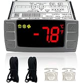 XR02CX-4N1F1 Temperature Control Refrigerator Digital Thermostat Controller for Dixell Commercial Refrigerators/Freezer 120V 50-60Hz with 2 NTC Probe for Refrigerators Freezers Heating Appliances