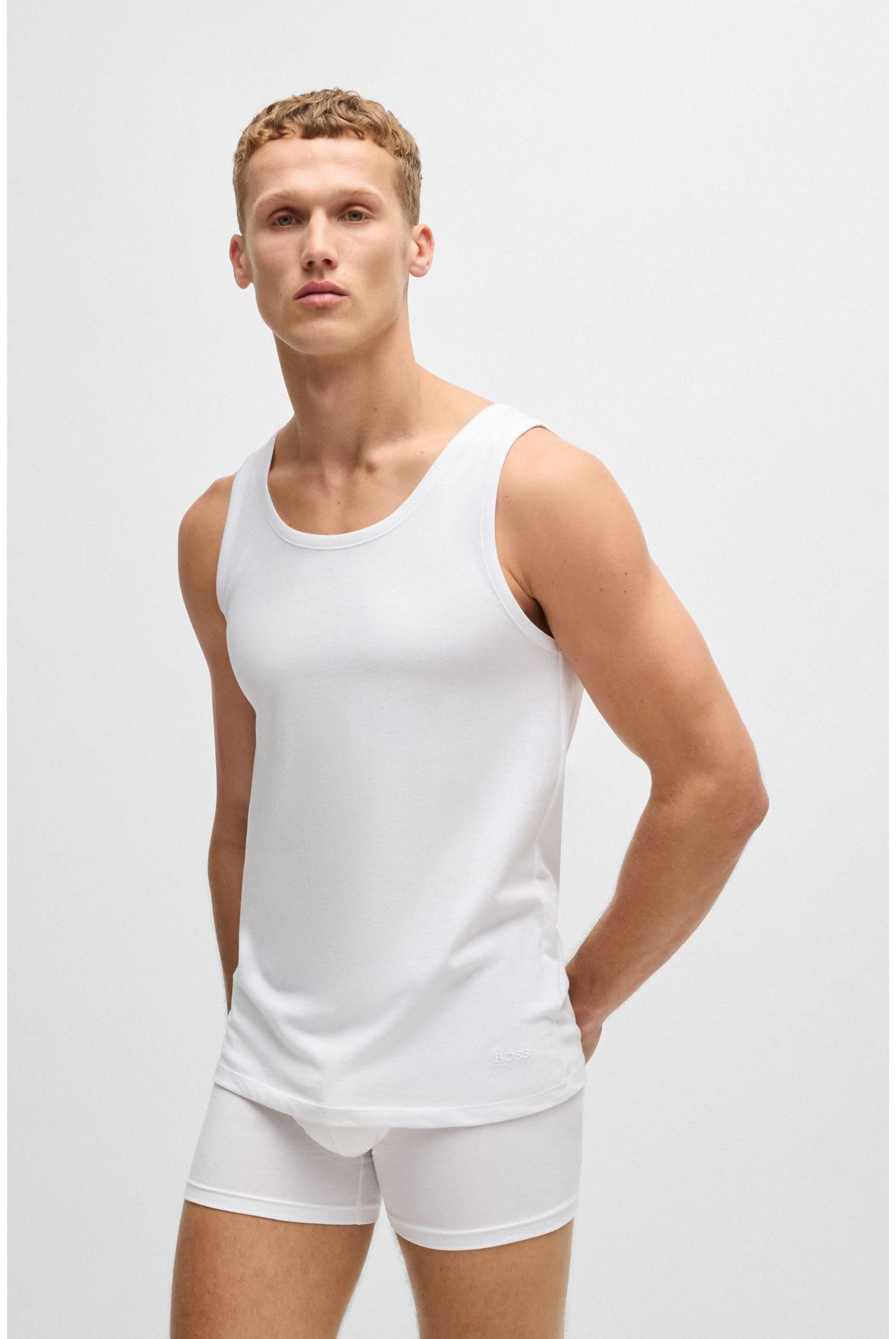 BOSS Herren 3p Co Tank Top, New - White100, L EU 7