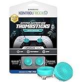 KontrolFreek Lotus for PlayStation 5 (PS5) and PlayStation 4 (PS4) | Performance Thumbsticks | 2 Mid-Rise Concave | Teal/Clea