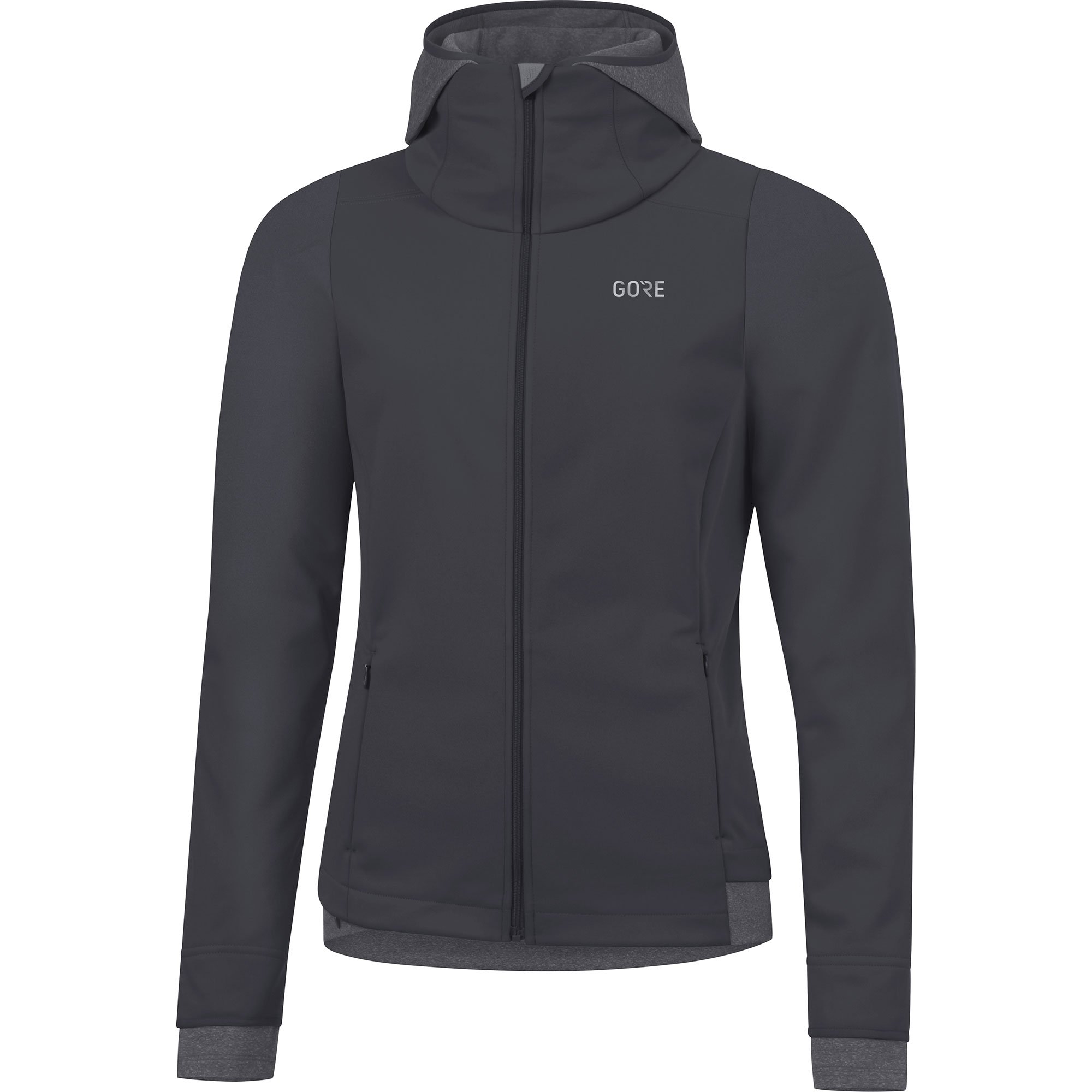 Gore Wear Women's R3 Windstopper Thermo Hooded Running Shirt - Terra Grey, Size: 42