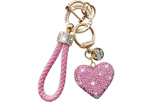 TX-INNO AUTO Crystal Keychain for Women with Sparkly Rhinestones Heart Shape, Pretty Key Chains for Women Girls Gifts