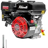XtremepowerUS 7HP Gas Engine Horizontal Shaft, 212cc 4 Stroke OHV Industrial Grade Replacement Gas Motor, Go Kart Gas Engine Log Splitter