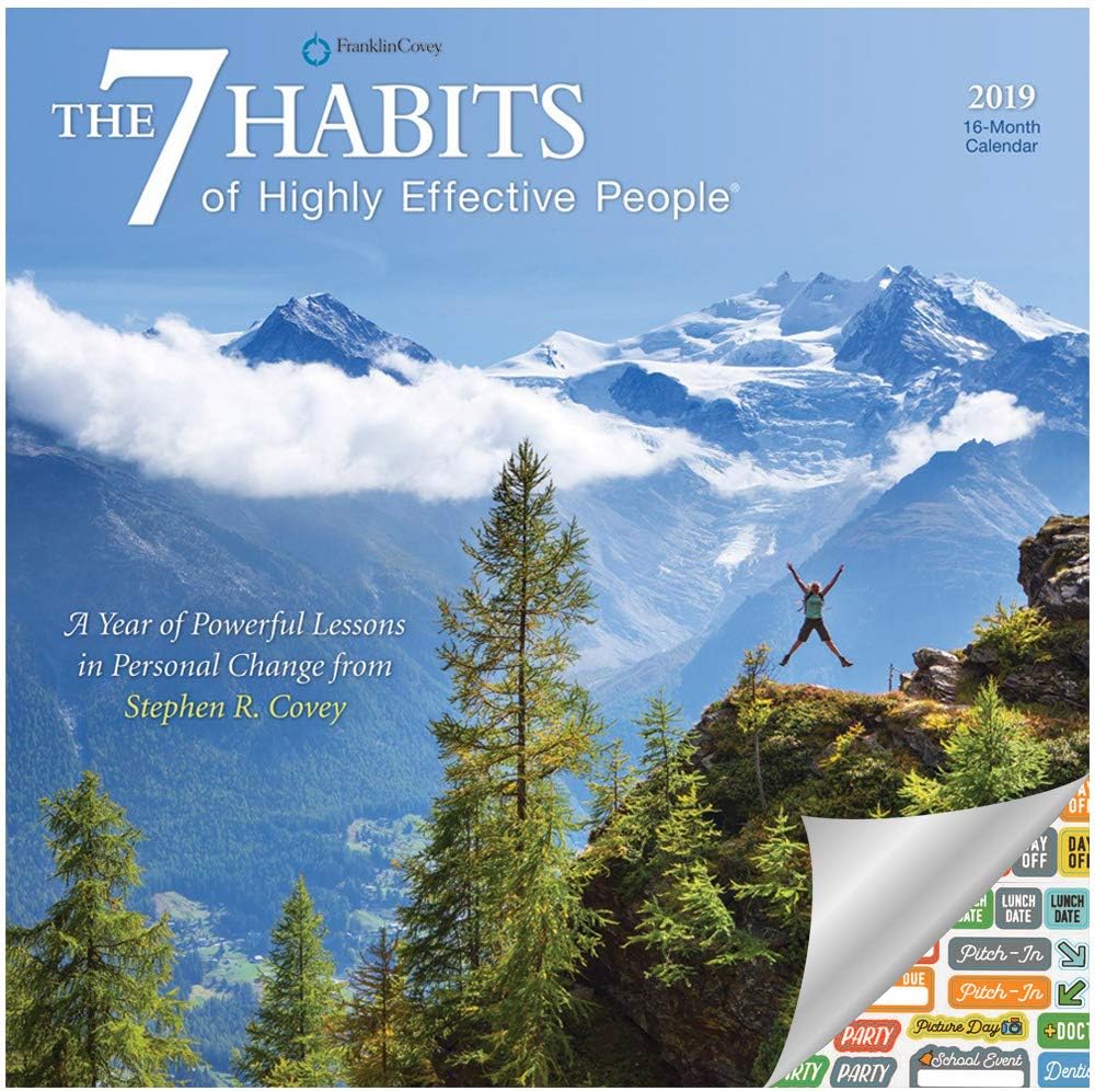 7 Habits of Highly Effective People Calendar 2019 Set - Deluxe 2019 7 Habits of Highly Effective People Wall Calendar with Over 100 Calendar Stickers (Gifts, Office Supplies)