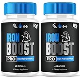 Iron Boost Pro Premium Performance Capsules, Iron Boost Advanced Health Supplement Pills, Iron Boost Premium Daily Health Support and Overall Wellness Formula by Blue Vibe (2 Pack - 120 Capsules)