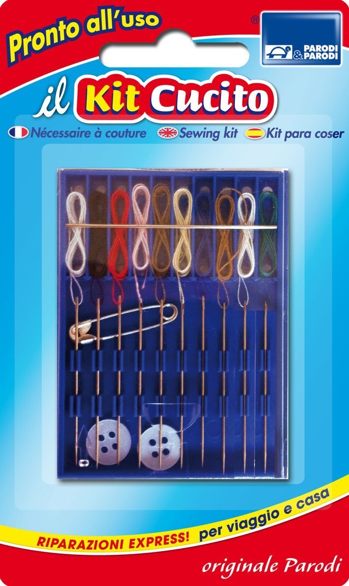 PARODI & PARODI Sewing Kit Needles, Various Materials, Multicoloured, 15 x 8 x 1 cm