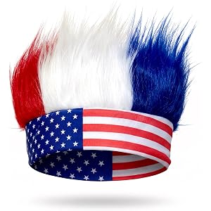 USA 4th of July Outfits Accessories for Men Red White and Blue Hair/Hat, American Flag Headband Fourth of July Outfit Accesso