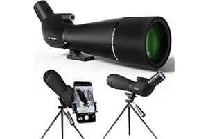 YUANZIMOO 20-60x80 Spotting Scope for Target Shooting Spotter Scope with Tripod Phone Adapter BAK4 Monocular Telescope for Hunting Birdwatching Monocular Telescope Black