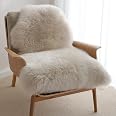 HUAHOO Premium Genuine Sheepskin Rug Linen Real Australia Sheepskin Natural Luxury Fluffy Lambskin Fur Area Rug Seat Covers f