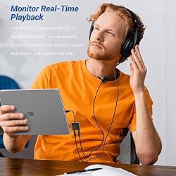 Cubilux USB C Mic Splitter for Lav Microphone,TRS