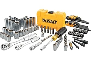 DEWALT Mechanics Tools Kit and Socket Set, 1/4" & 3/8" Drive, SAE, 108-Piece (DWMT73801)