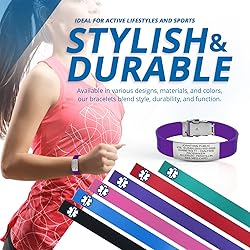 Sport Medical Alert Bracelet for Men & Women