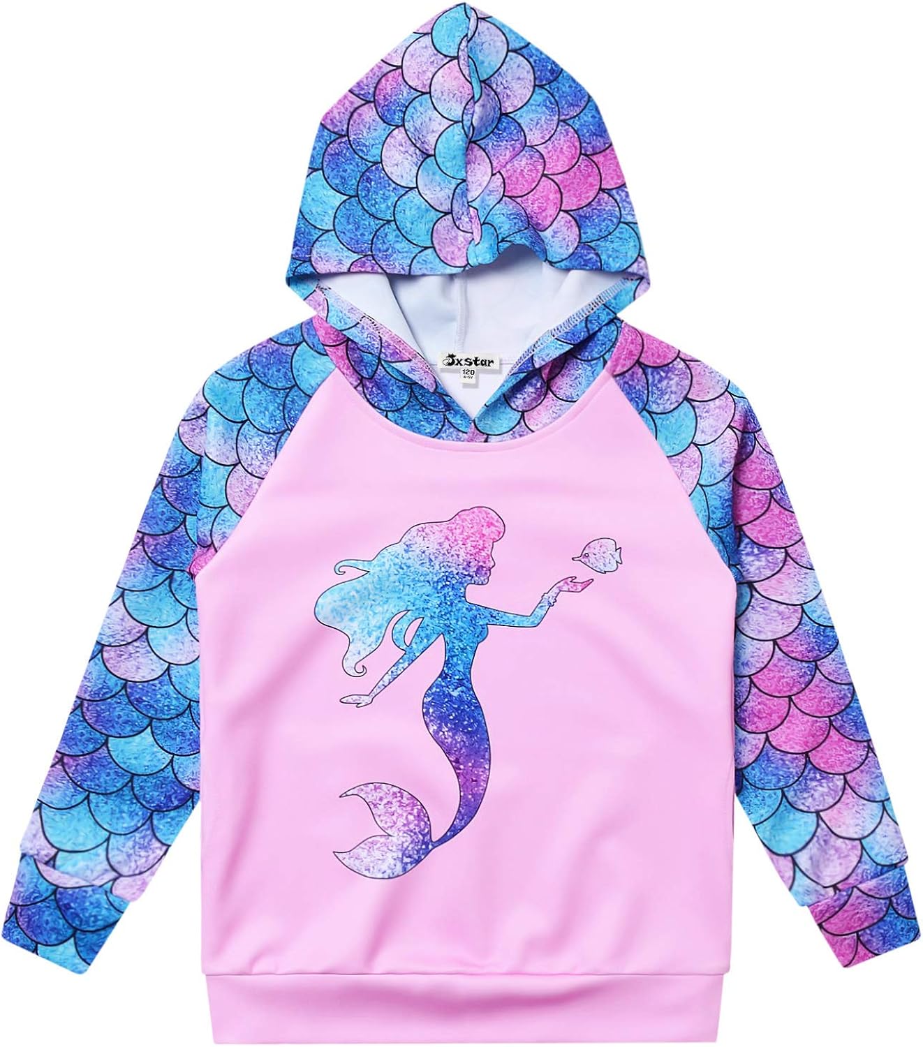 Jxstar Hoodie for Girls Kids Sweatshirts Raglan Sleeve Shirts Unicorn Mermaid Outfits: Clothing