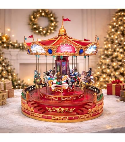 Amazon.com: Lemax Christmas Cheer Carousel, Battery Operated (4.5V