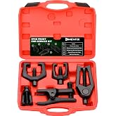 limontek 5pcs Pitman Arm Puller Ball Joint Separator, Tie Rod End Tool for Ball Joint Press Kit, Front End Service Kit, Splitter Removal Kit (Black)