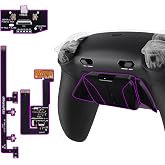 eXtremeRate RISE4 Plus MAX Back Paddles Kit with Clicky Trigger Stops &amp; Rubberized Grip for PS5 Controller BDM-030 040 050 060, Remappable Back Buttons Kit for PS5 Controller - Black - NO Controller