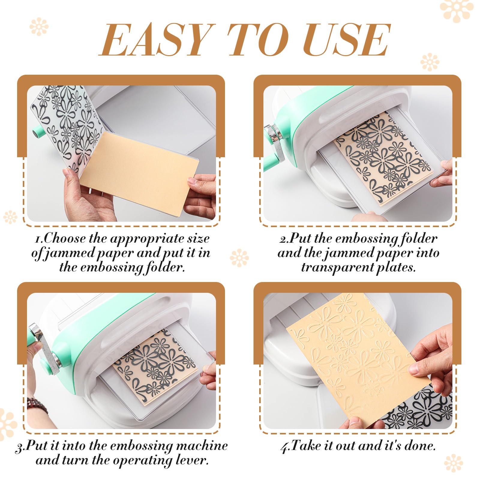 Geiserailie 8 Pcs Embossing Folders Embossing Machine Template Paper Card Folders for Christmas Card Making DIY Flower Scrapbook Photo Album Craft Decoration 5.9 x 4.1 Inch (Classic Style)