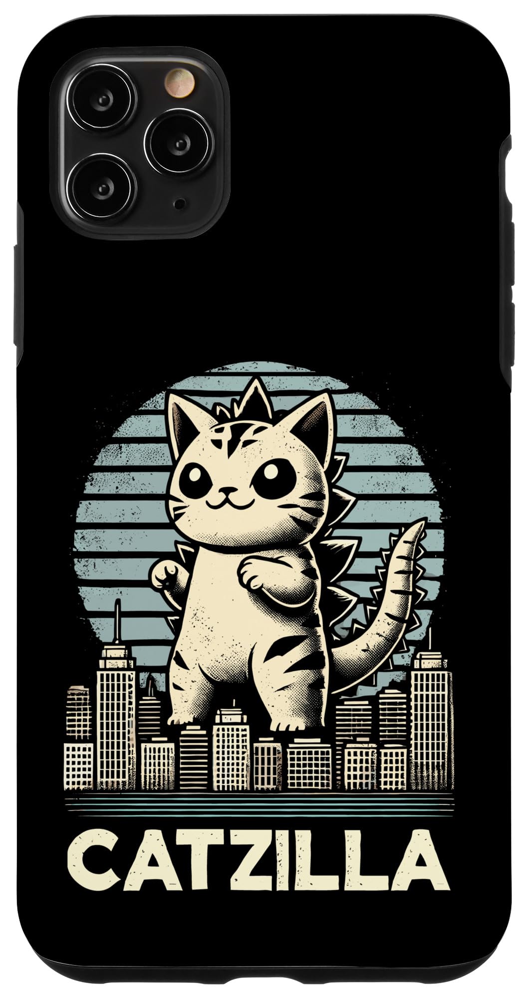iPhone 11 Pro Max Cute Retro Cat Catzilla Men Women Kids Funny Cat Case