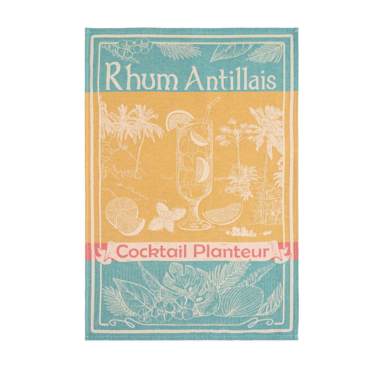 Coucke Printed Cotton Jacquard Tea Towel, 50 x 75 cm, West Indian Rum