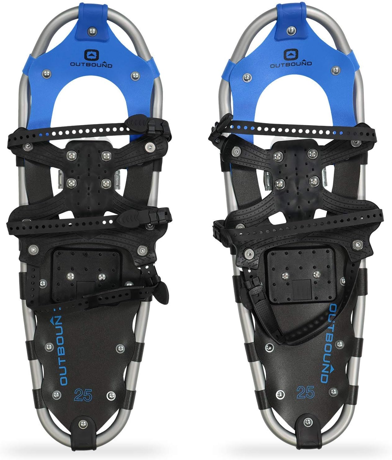 Amazon Com Outbound Snowshoes Lightweight Aluminum Snowshoes High Density Polyethylene Decking With Posilock Binding System 21 Inches Sports Outdoors