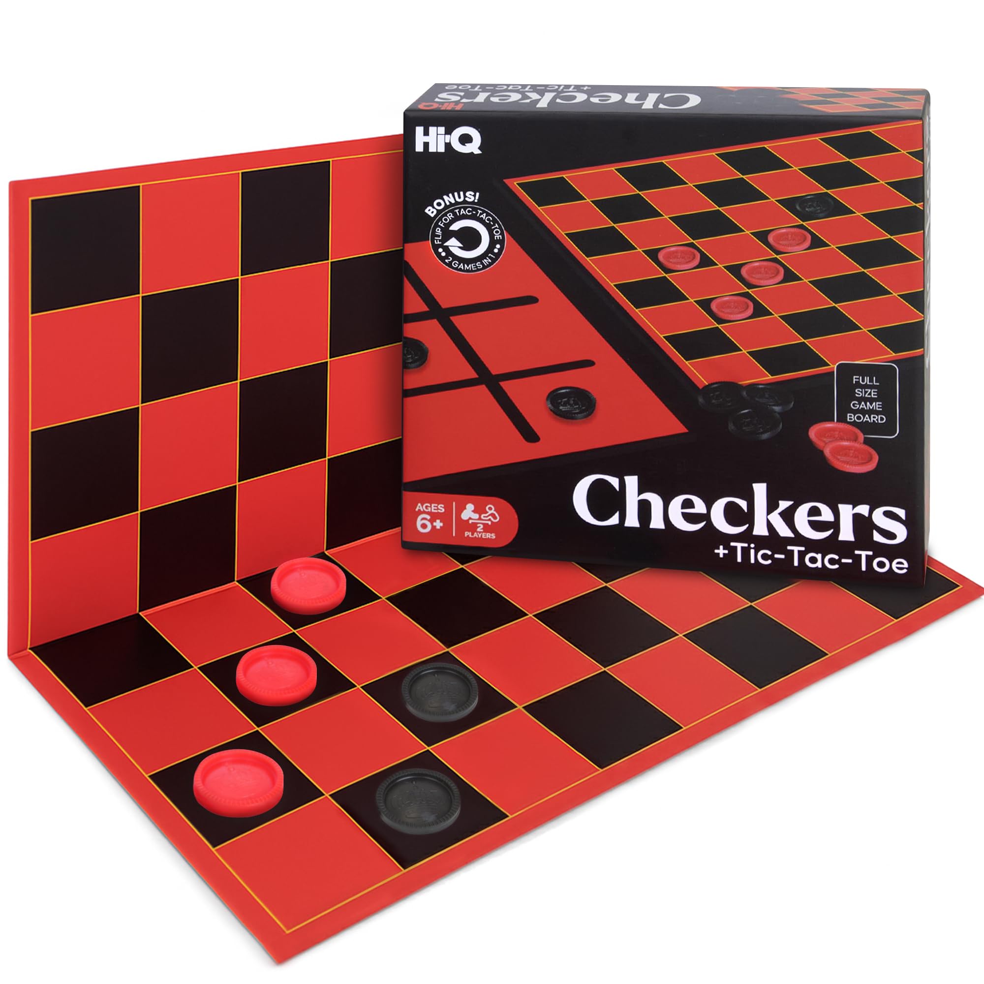 Point Games Draughts Board Game for Kids - Fun Checkers Board Game for Boys and Girls - Interlocking Checkers with Foldable Board Design