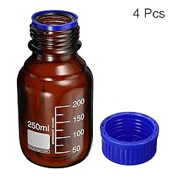 PATIKIL 250mL Reagent Media Bottle, 4Pcs Round