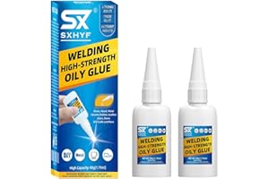 SXhyf Welding High-Strength Oily Glue - 2 Packs Ceramic Glue, Super Glue for Porcelain and Pottery Repair, Glass, Metal, Plastic, Wood, Leather, Crafts, Tile, Rubber and More, 3.52 oz (100 Gram)