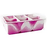 Cocktail Cubes Large Silicone King Cube Ice Cube Trays, Makes Big Cubes for Whiskey, Pink and White