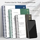 EMSHOI A4 Notebook 300 Pages Spiral 100gsm PVC Cover 21.5x27.9cm Coffee view 5