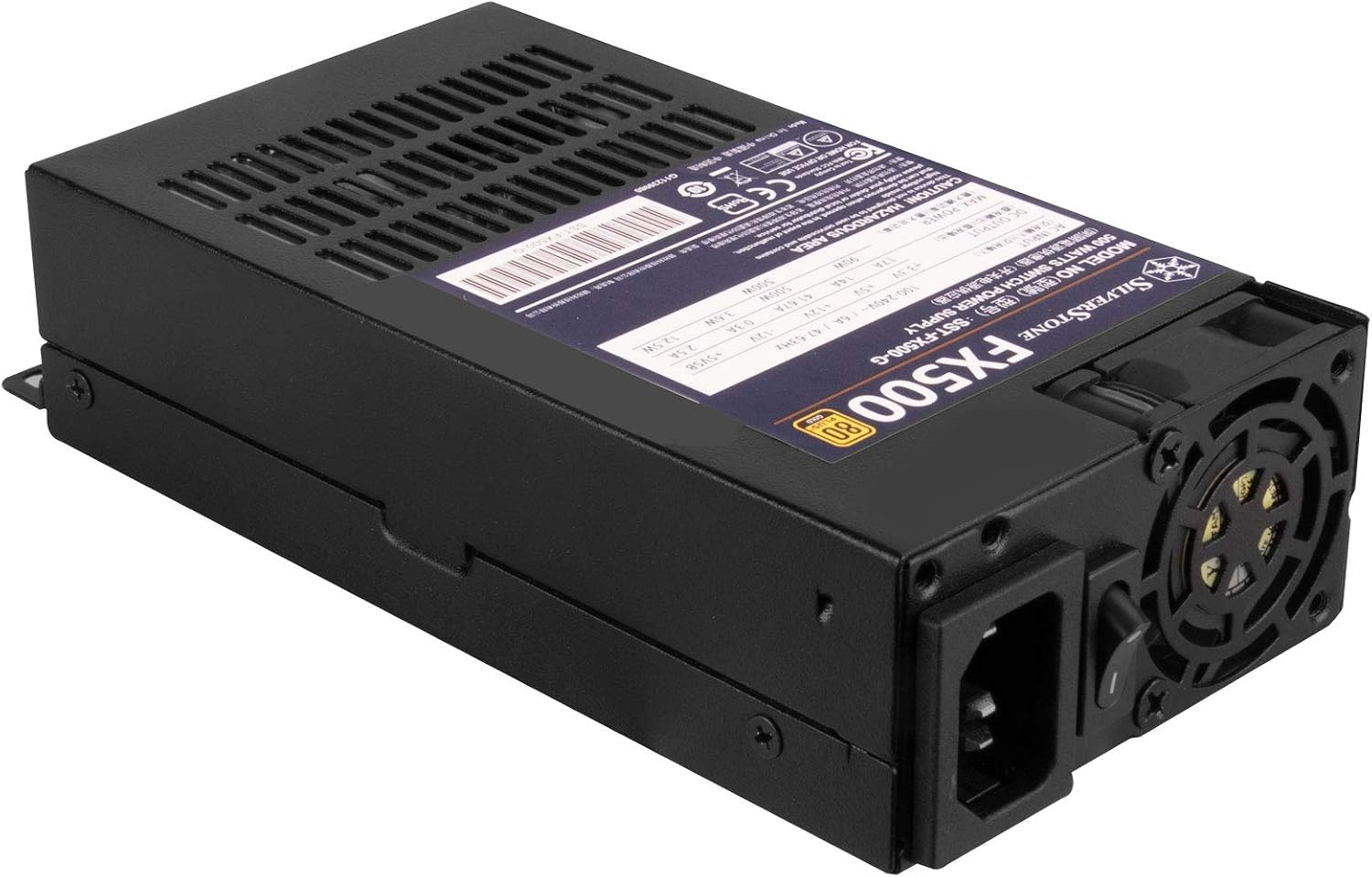 Silverstone FX500-80 PLUS Gold 500W Flex-ATX power supply, Black - Image 4