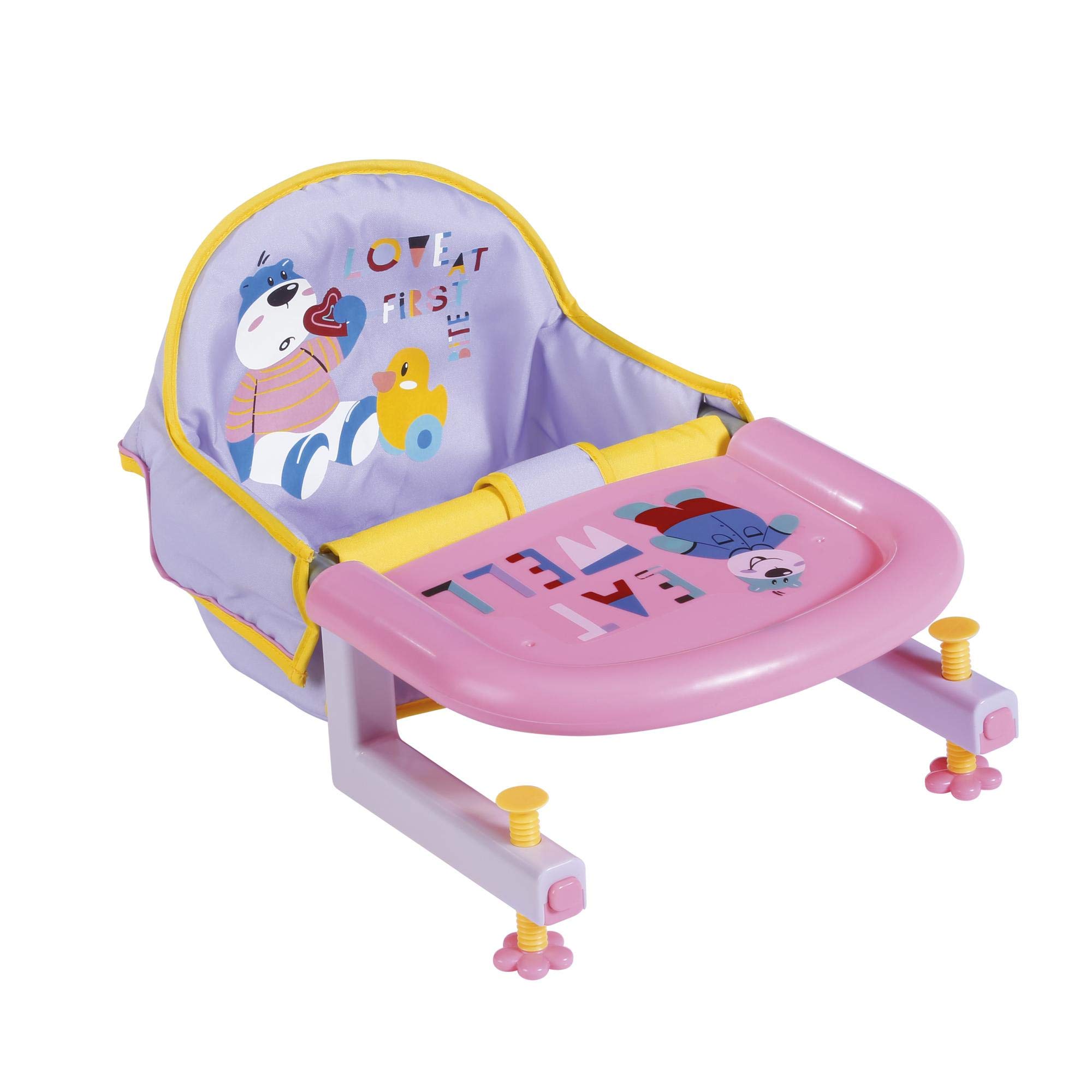 BABY born Table Feeding Chair for 43 cm Doll - WIth Built-In Animal Print Tray - Easy for Small Hands, Creative Play Promotes Empathy & Social Skills, For Toddlers 3 Years & Up