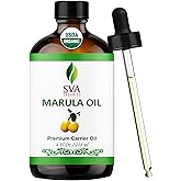 SVA Organic Marula Seed Oil - 4 Fl Oz - 100% Natural Cold Pressed Virgin Marula Oil Organic - for Face, Skin Care, Hair Care, Scalp Massage & Body Massage – Unrefined Carrier Oil with Dropper