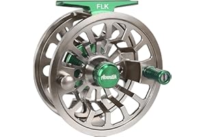 Aventik FLK II Fly Fishing Reel Aluminum Trout 3/5, 5/7, 7/9wt Large Arbor Freshwater Fly Reel with Line.