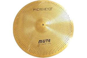 Mosico Mute Cymbal Low Volume Cymbal Golden Splash Crash Mute Cymbal For Practice (20”Ride)