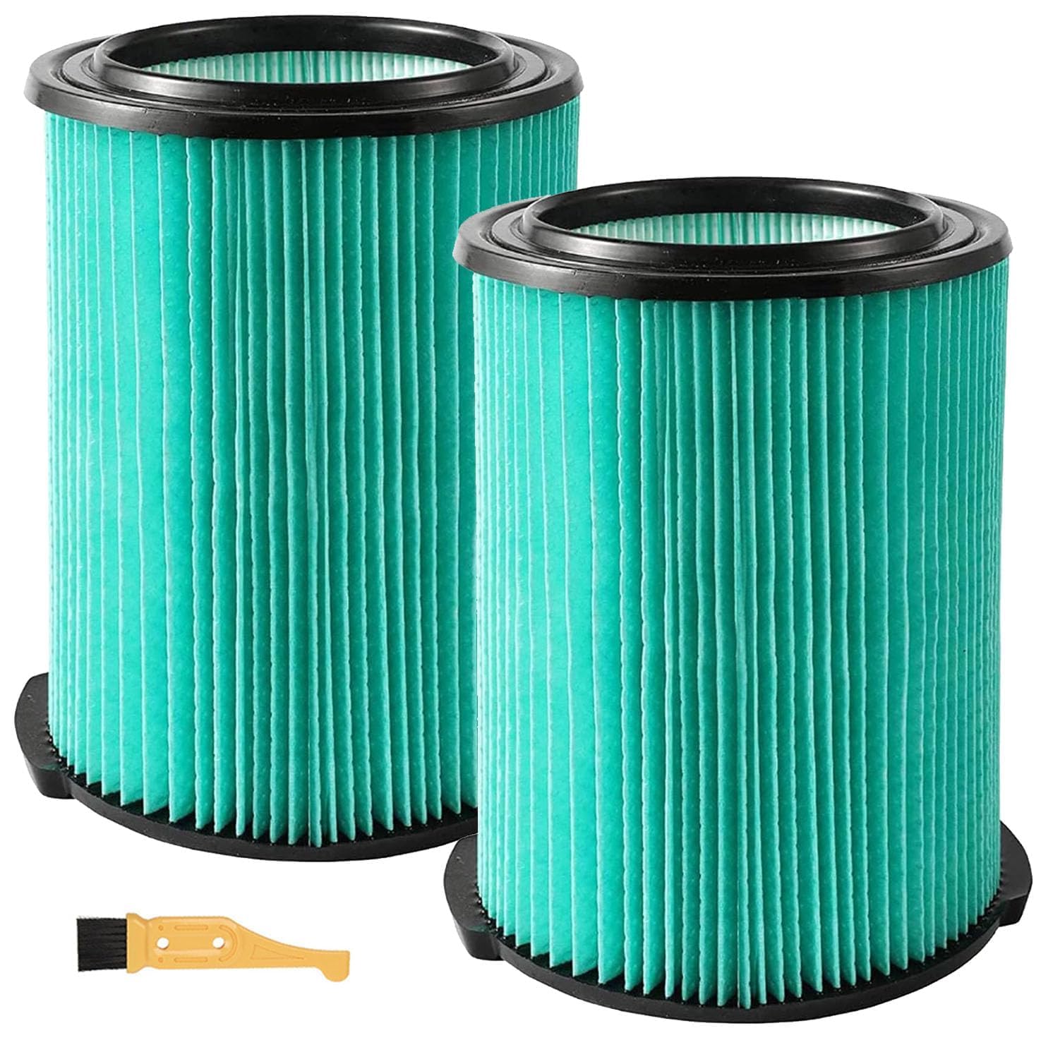 Photo 1 of 2 Pack VF6000 5-Layer Replacement Filter for Ridgid Shop Vac 5-20 Gallon Wet Dry Vacuums WD5500 WD0671 WD6425 WD7000 WD1280 WD1851 WD1680 WD1956 RV2400A 1400RV RV2600B, fit for Husky 6-9 Gallon Vacs