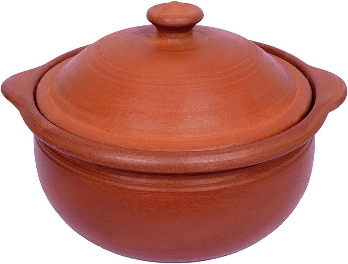 Fashion Global KADAI(1.5 Ltr): Earthen Handmade & Unglazed Kadai For Cooking Curry / Dal / Sambar / Veggies & Other General Cooking ( SIZE: 1.5 Ltr )
