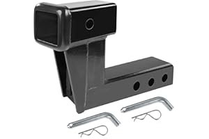 MaxxHaul 50909 Trailer Hitch Riser for 2 inch Receiver with 6 inch Rise & Drop with Solid Shaft, Trailer Hitch Accessories wi
