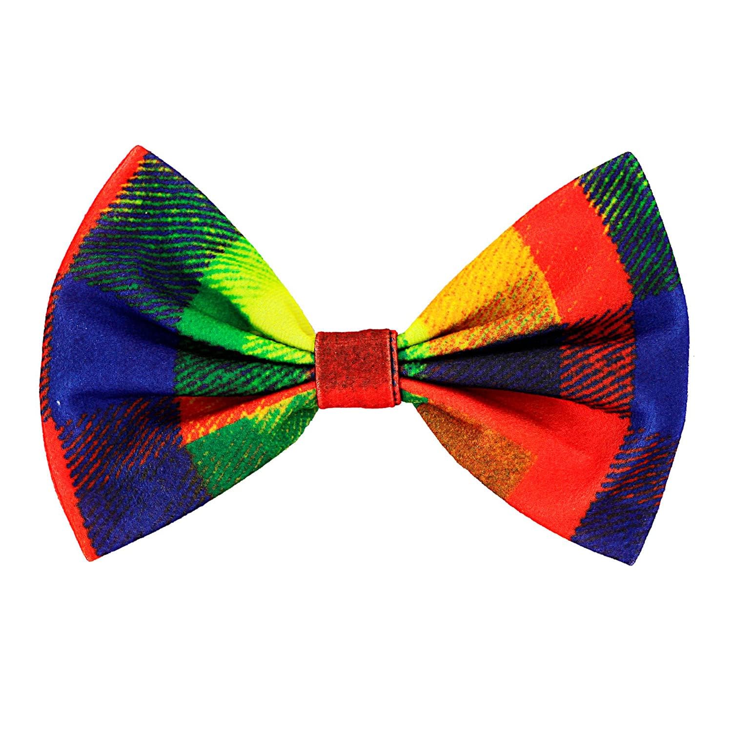 W WIDMANN MILANO Party Fashion 48639 Bow Tie Clown, Colourful Chequered, Accessory, Circus, Costume, Carnival, Theme Party