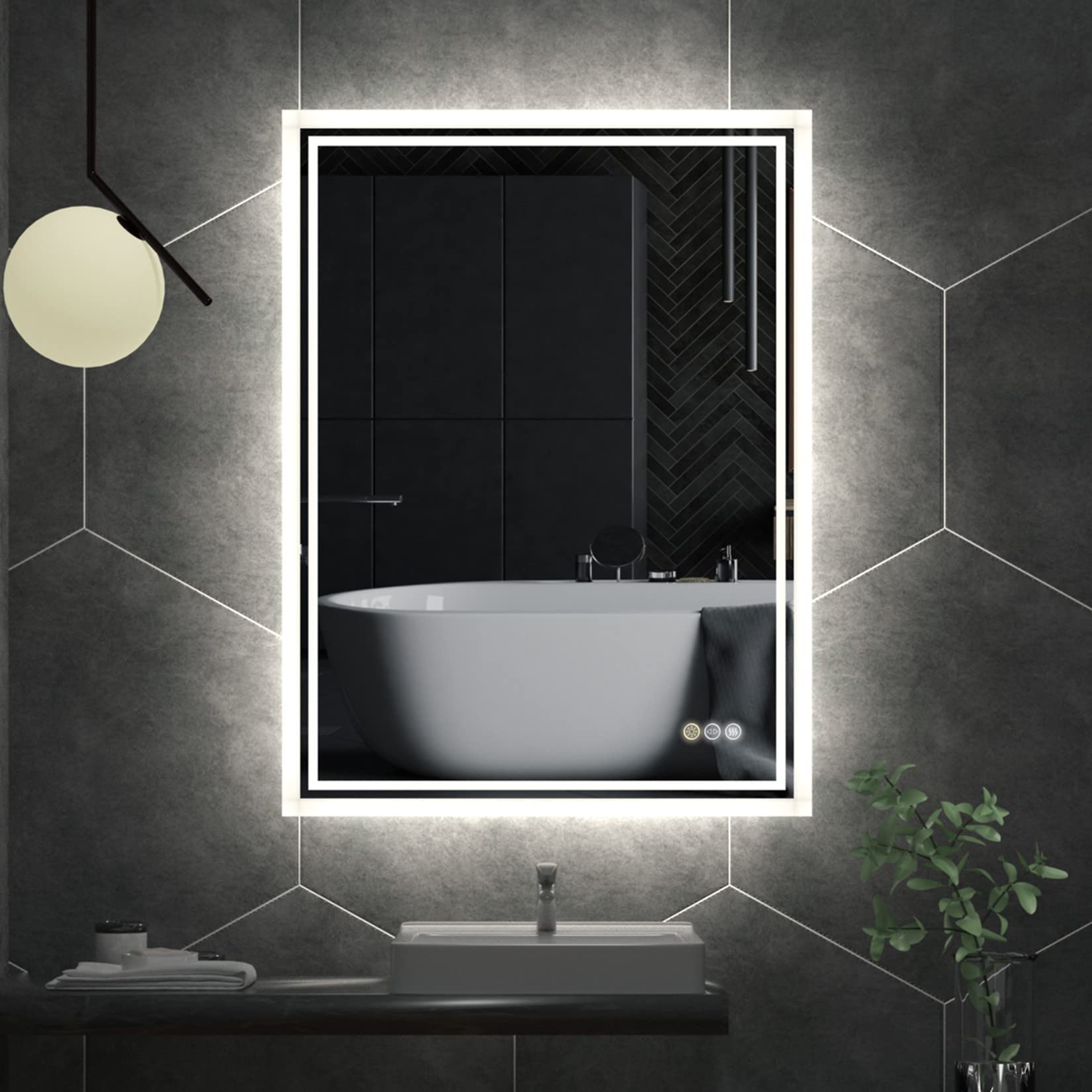 LUVODI-Espejo-Bano-Led-50×70-Espejos-Pared-Antivaho-Moderno-Bathroom-Mirror-Rectangular-con-Interruptor-Tactil