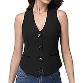 V VOCNI Vest Tops for Women Trendy Suit Vest Top V-Neck Sleeveless Button Dressy Casual Fashion Waistcoat
